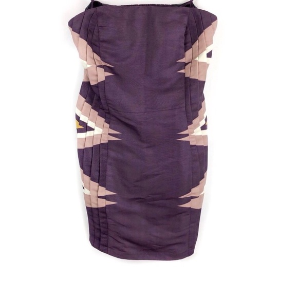 Ecote Strapless Kilim Print Pattern Dress Size Medium in Purple Urban Outfitters